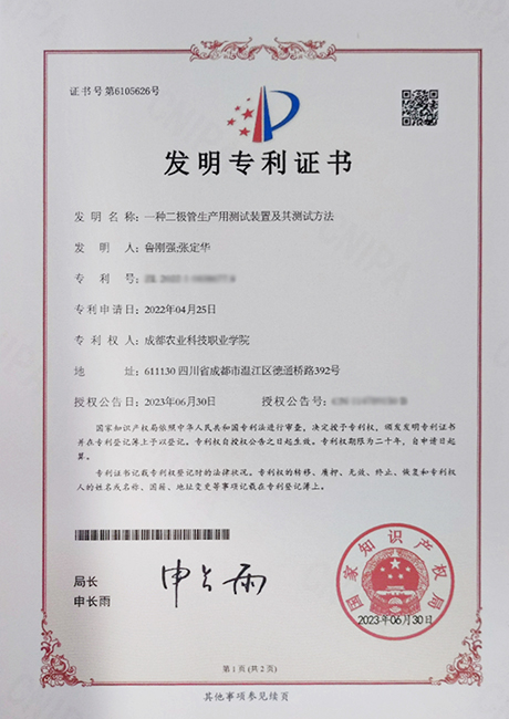 Patent Certificate